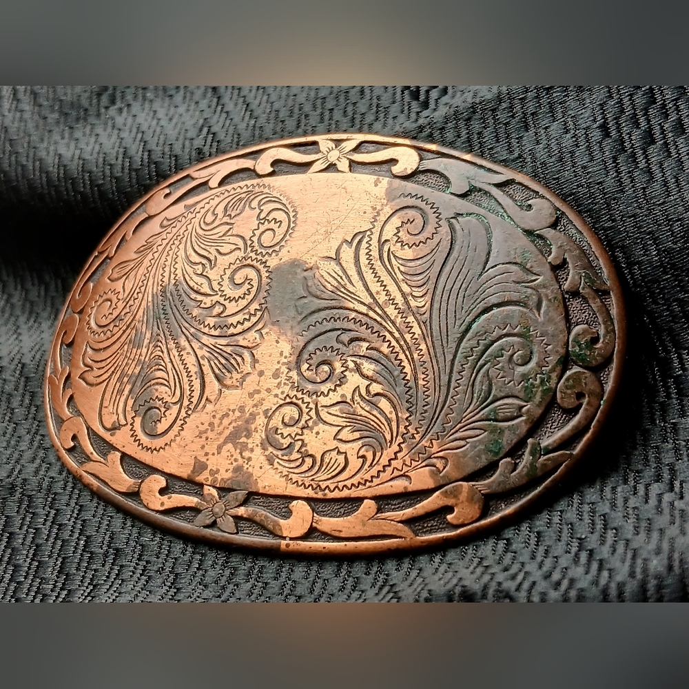 Engraved Copper Belt Buckle - Picture 7 of 10